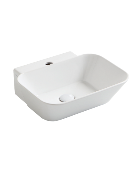 Wave izlietne 48x43cm, kvadrātformas, pie sienas/uz virsmas, balta