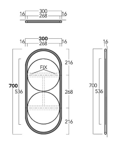Simas Wave spogulis 30x70cm matēts melns Simas Wave spogulis 30x70cm matēts melns