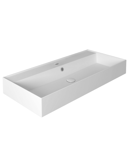 Agile izlietne 101x46cm, kvadrātformas, pie sienas, balta