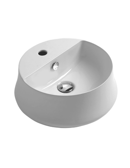 Sharp izlietne d42cm, apaļa, uz virsmas, ar maisītāja caurumu, balta Sharp izlietne d42cm, apaļa, uz virsmas, ar maisītāja caurumu, balta