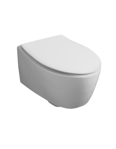 LFT SPAZIO Rimless sienas WC poda komplekts, balts