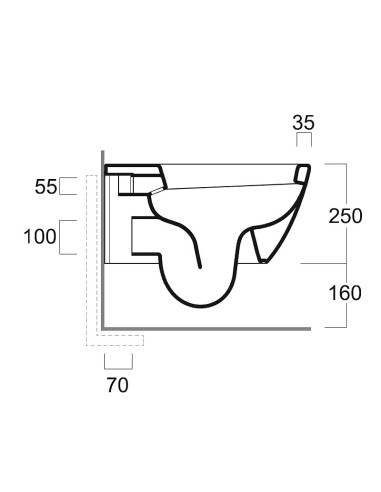 LFT SPAZIO Rimless sienas WC poda komplekts, balts