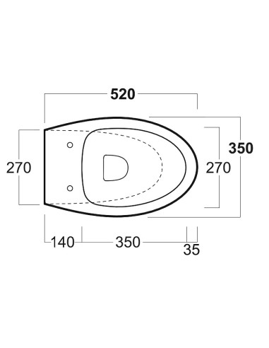 LFT SPAZIO Rimless sienas WC poda komplekts, balts