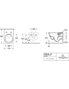 Subway 2.0 komplekts, Piekaramais tualetes pods ar DirectFlush, balts, CeramicPlus 2