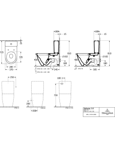 Subway 3.0 poda apakša, Rimless, 370x710mm, universāls izvads, TwistFlush, SupraFix, balts 2