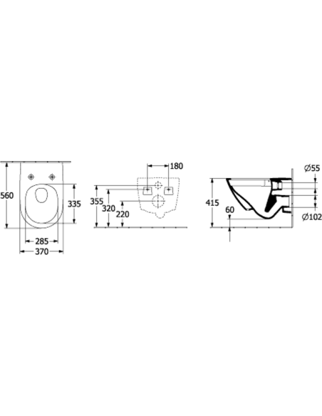 Universo TwistFlush komplekts, piekaramais tualetes pods ar TwistFlush, balts