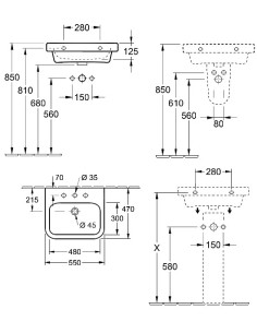 Villeroy&Boch Architectura izlietne 55x47cm, balta 2
