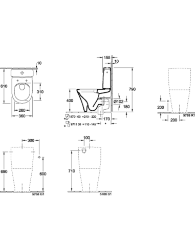 O.novo skalojamā kaste, ieplūde no sāniem vai aizmugures, balts
