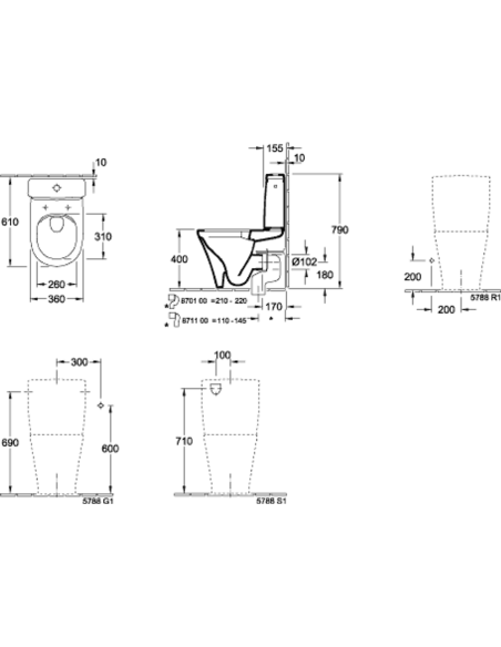 O.novo skalojamā kaste, ieplūde no sāniem vai aizmugures, balts
