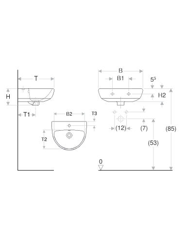 Geberit Selnova izlietne 45x37cm