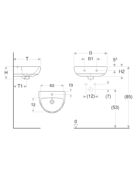 Geberit Selnova izlietne 45x37cm