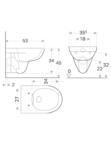 Geberit Selnova sienas WC Rimfree