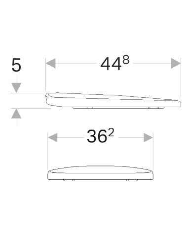 Geberit Selnova cietais WC vāks ovāls, uzstādīšana no apakšas