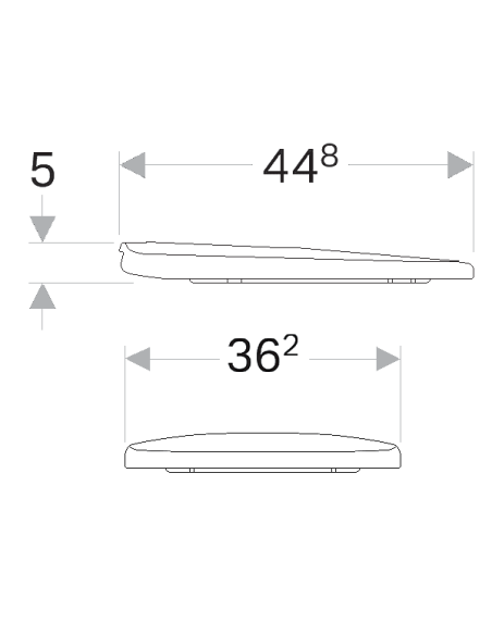 Geberit Selnova cietais WC vāks ovāls, uzstādīšana no apakšas