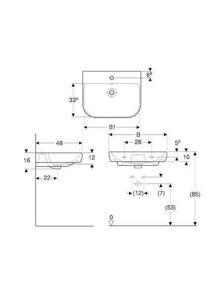 Izlietne Smyle 65x48