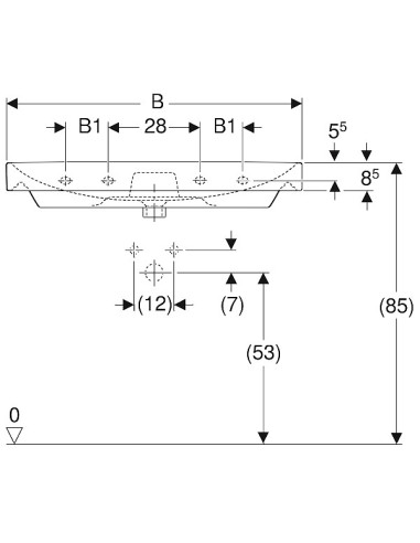 Izlietne Smyle taisnstūrveida 120x48