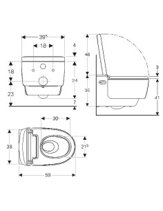 Piekaramais WC AquaClean Mera Comfort ar bidē funkciju 2