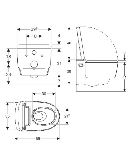 Piekaramais WC AquaClean Mera Comfort ar bidē funkciju