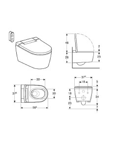 Piekaramais WC AquaClean Sela ar bidē funkciju 2