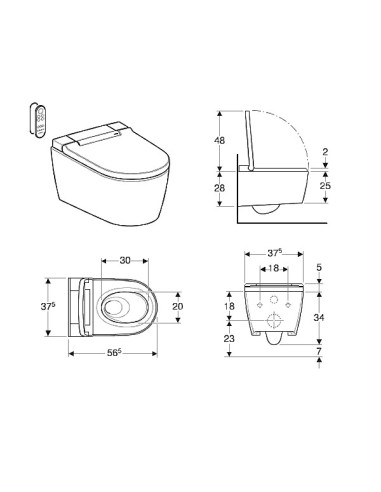 Piekaramais WC AquaClean Sela ar bidē funkciju