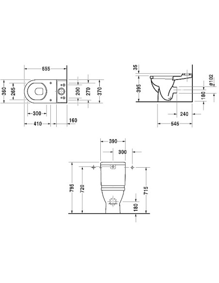 Starck3 WC kompakts 655x360mm
