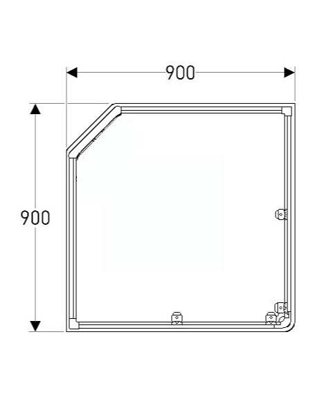 Ifö Showerama kvardātveida paliktnis 90x90cm, balts