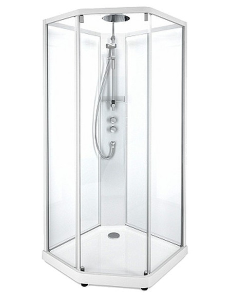 Ifö Showerama priekšējais stikls, 90x90cm caurspīdīgs sudraba profili Ifö Showerama priekšējais stikls, 90x90cm caurspīdīgs sudraba profili