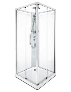 Ifö Showerama priekšējais stikls, 90x90cm caurspīdīgs sudraba profili 2