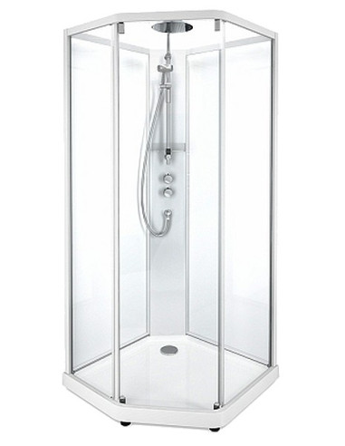 Ifö Showerama aizmugurējais stikls, 90x90cm matēts sudraba profili