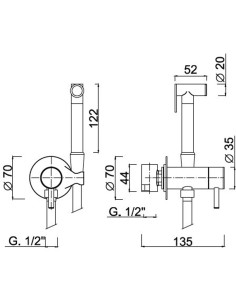 Futuro iebūvējams maisītajs ar bidettu, hroms 2