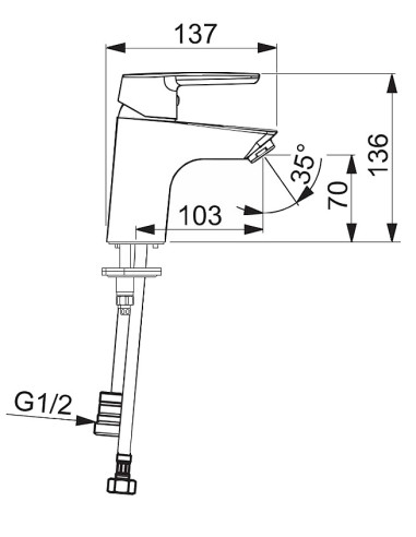 SAGA izlietnes maisītājs ar bidettu 3/8", hroms