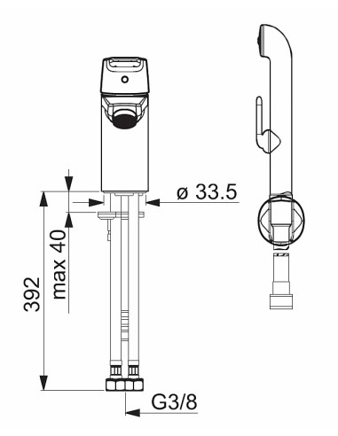 SAGA izlietnes maisītājs ar bidettu 3/8", hroms