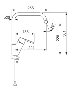 SAGA virtuves maisītājs ar augsto snīpi, hroms 2