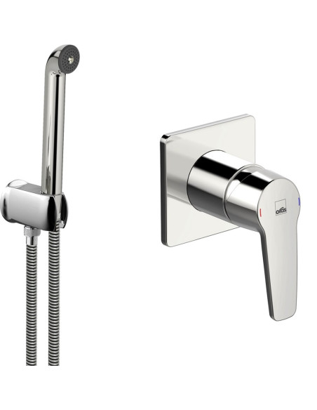 SAGA dušas maisītājs, virsapmetuma daļa + bidetta, hroms