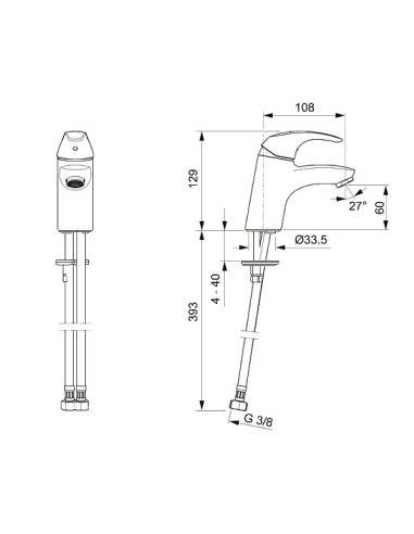 Polara izlietnes maisītājs bez pop-up