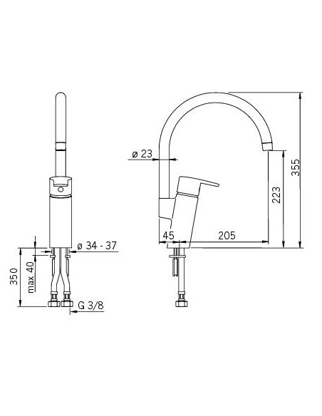 Oras Cubista 2838F virtuves jaucējkrāns Oras Cubista 2838F virtuves jaucējkrāns