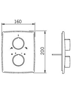 Oras Cubista 2888 iebūvēta vannas/dušas termostata dekoratīvā daļa 2