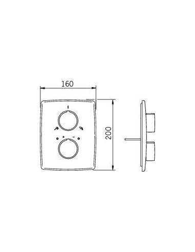 Oras Cubista 2888 iebūvēta vannas/dušas termostata dekoratīvā daļa