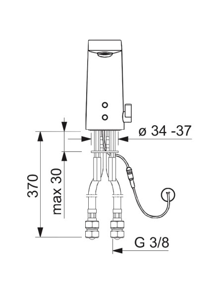 ELECTRA bezkontakta izlietnes maisītājs, 9/12V Bluetooth