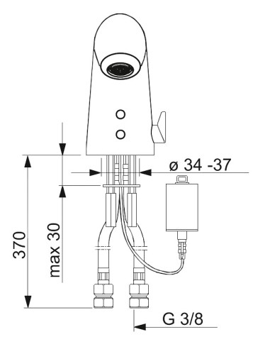 Oras Optima bezkontakta izlietnes jaucējkrāns, 6V, Bluetooth