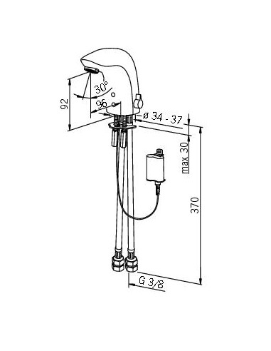 Oras Electra 6150F bezkontakta izlietnes jaucējkrāns, 6V baterijas barošana