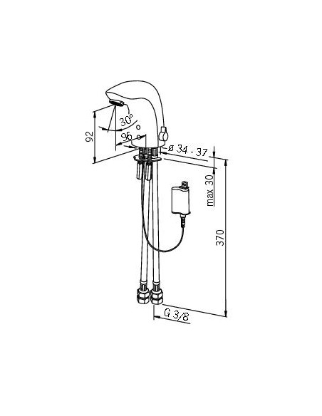 Oras Electra 6150F bezkontakta izlietnes jaucējkrāns, 6V baterijas barošana