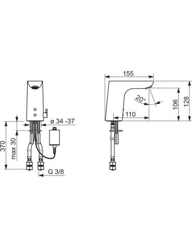 Electra izlietnes jaucējkrāns, 6V, Bluetooth, melns