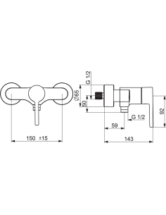 Optima dušas jaucējkrāns, hroms 2