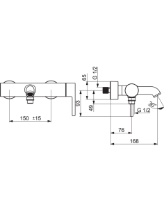 Optima Style vannas un dušas jaucējkrāns, hroms 2