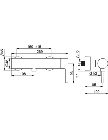Optima Style dušas jaucējkrāns, hroms