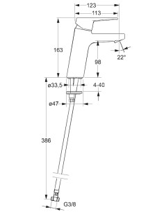 TWISTA XL izlietnes maisītājs, hroms 2