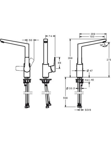 Twista virtuves maisītājs, matēts melns