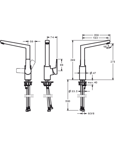 Twista virtuves maisītājs, matēts melns Twista virtuves maisītājs, matēts melns