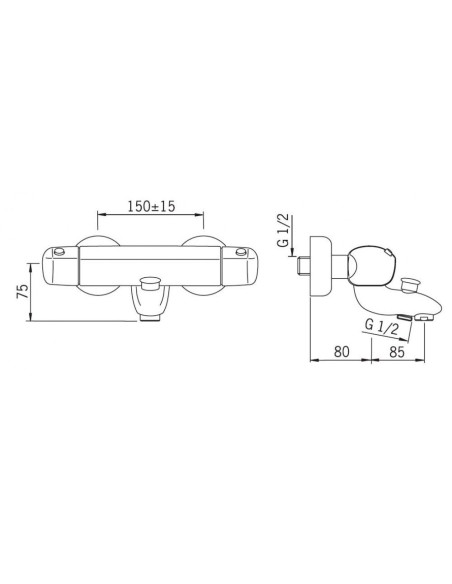Oras Optima 7140Y termostata vannas jaucējkrāns